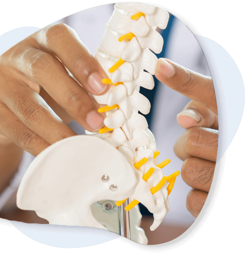 surgeon explaining a spine